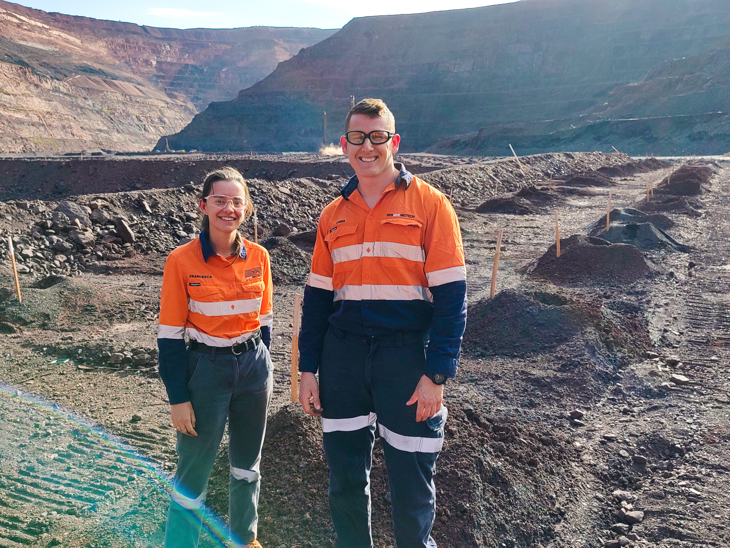 Francesca and Chris on Site | MineGeoTech